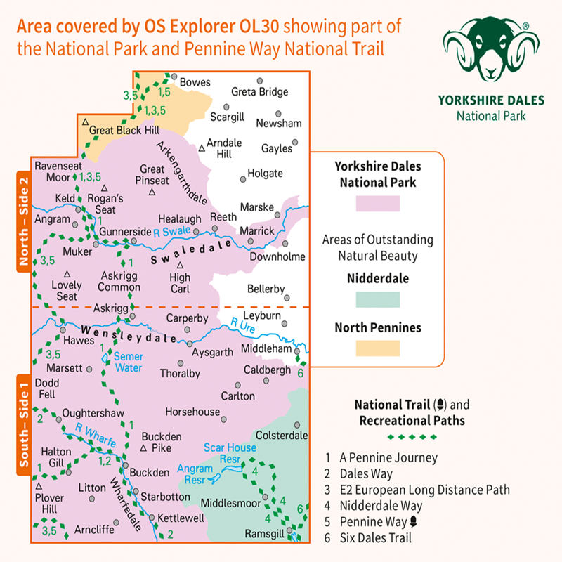 OS Explorer Map OL30 - Yorkshire Dales - Northern and Central Areas-1